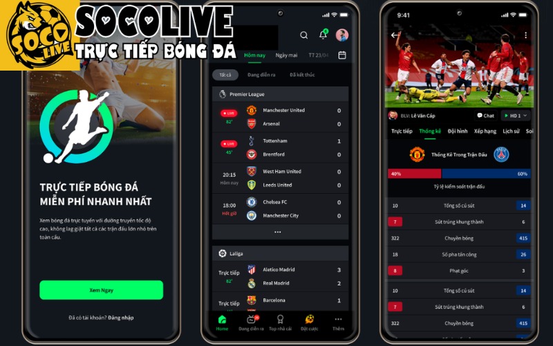 xem bóng đá trên app Socolive