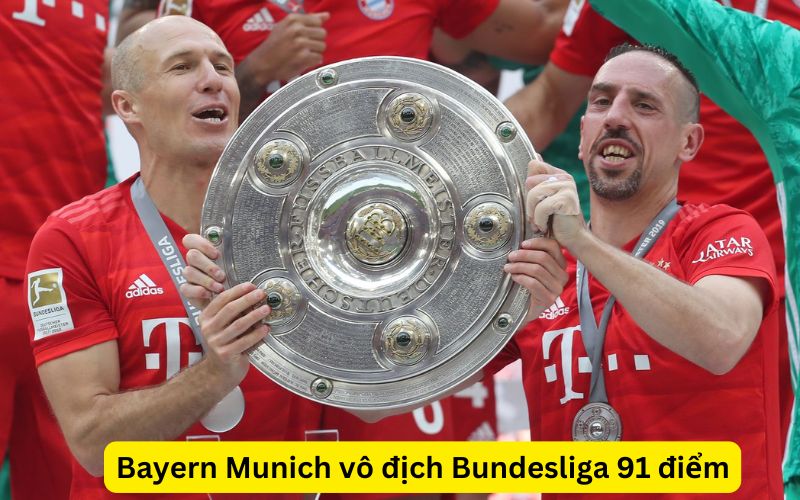 Bayern Munich vô địch Bundesliga 91 điểm